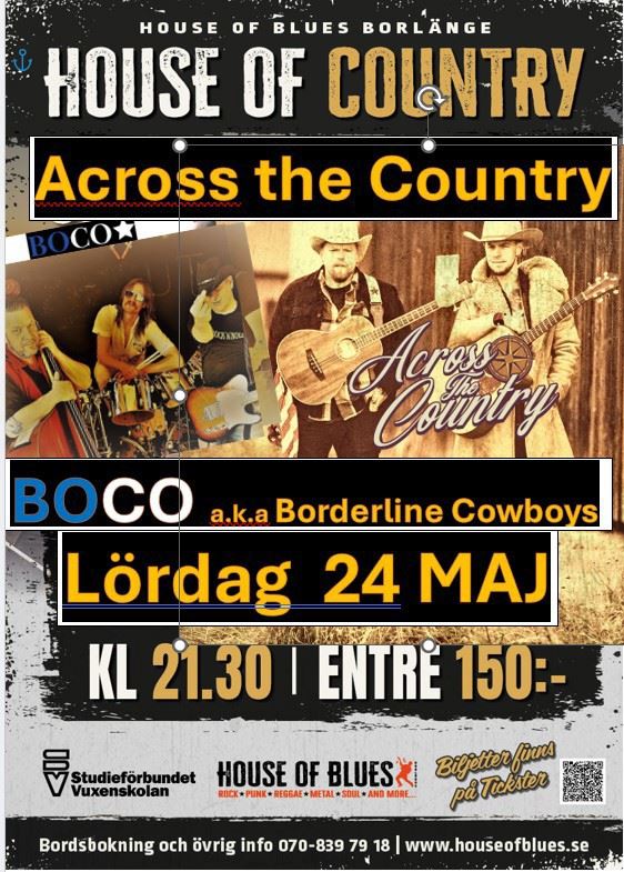 En affisch av ett countrymusikband.