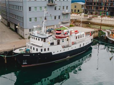 The ship has docked at the harbour in Tromsø city centre