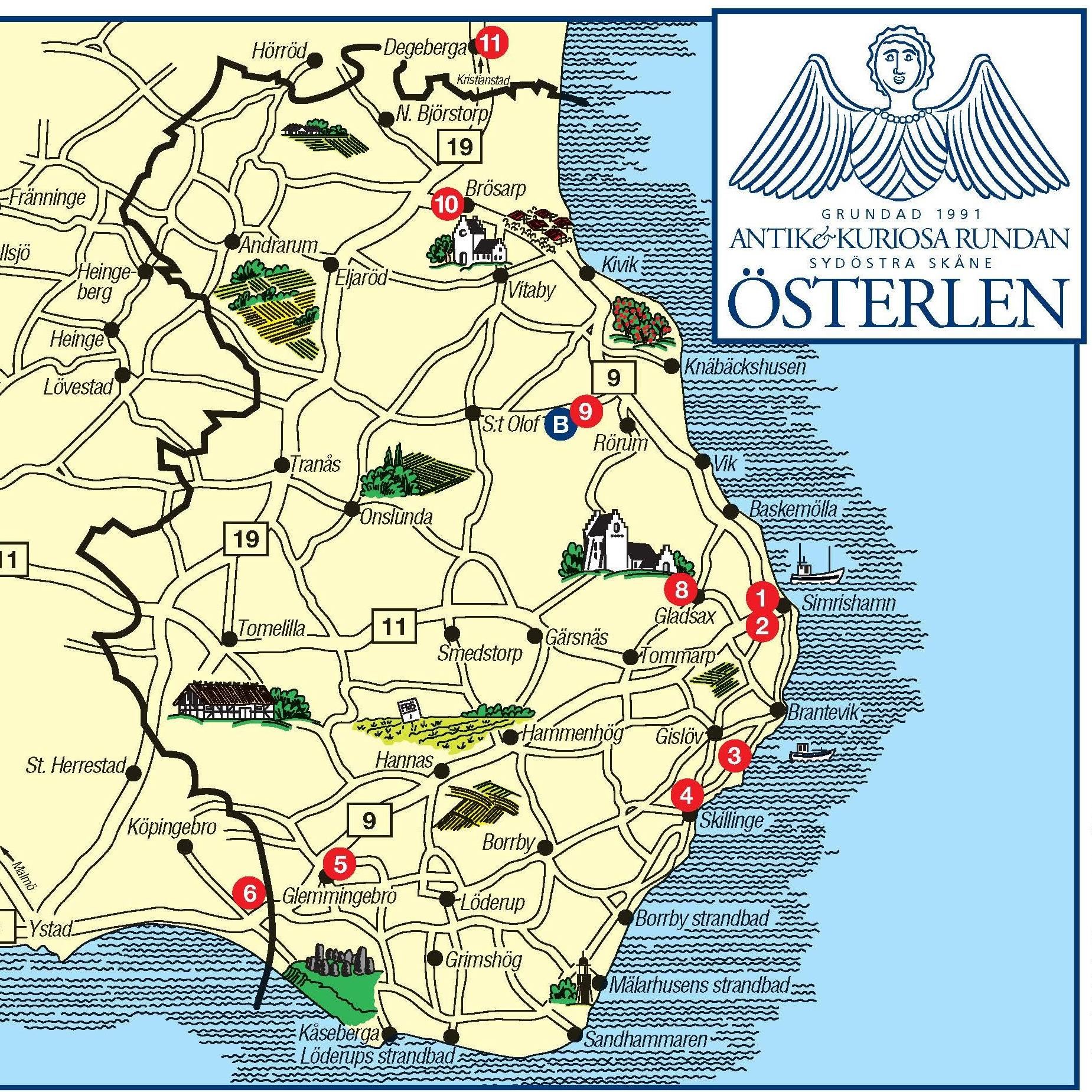 Karta Över Österlen Skåne | Sverigekarta