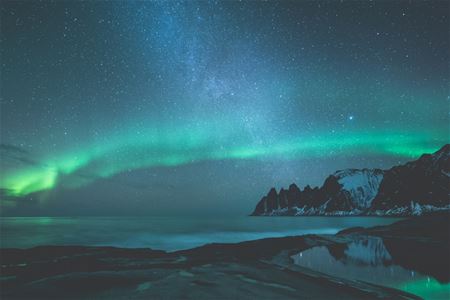 Northern Lights over the seaside