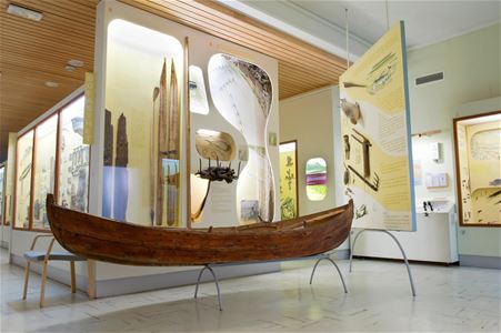 Historic boat and museum exhibition presenting life and history in Northern Norway and the Arctic.