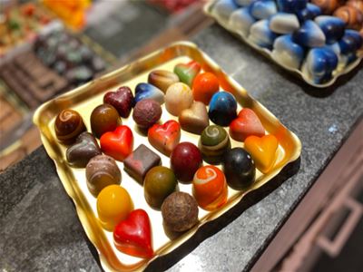 Pieces of candy on a plate