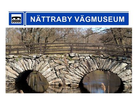 Nättraby-vägmuseums logga och stenbro 