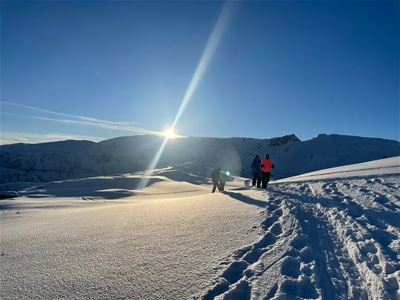 Guests snowshoeing