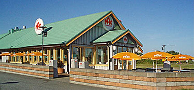 En bild på Max hamburgare restaurang och deras uteservering