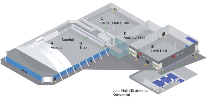 lahden messukeskus kartta Visit Lahti Lahden Urheilu Ja Messukeskus Kartta Kokouskohteet Hallit Ja Areenat Lahti lahden messukeskus kartta