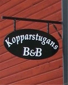 Black sign Kopparstugans B & B