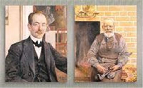 Two portraits painted by Carl Larsson.