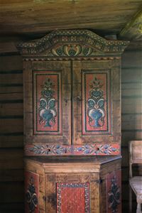 Old cabinet with special paintings from Dalarna.