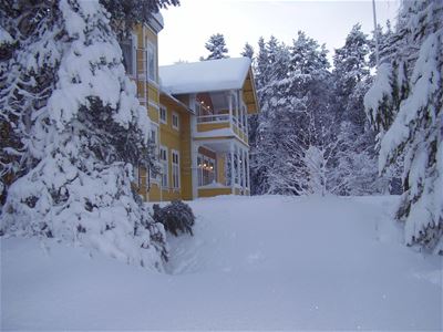 A lot of snow at turistgården.