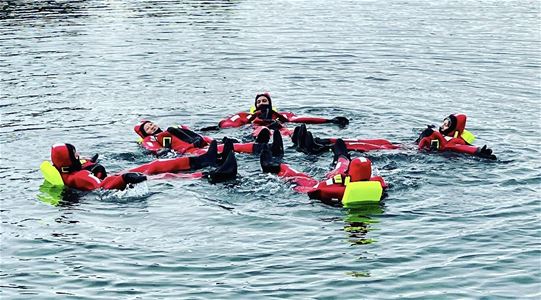 Group enjoying floating experience